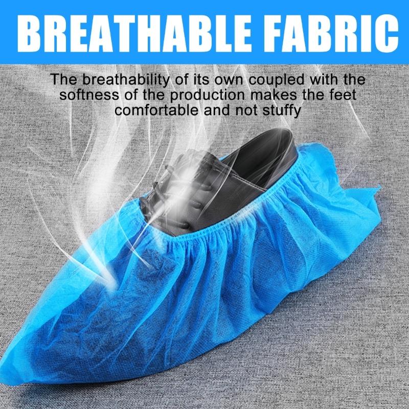 100Pcs Disposable Shoe Covers Dustproof Breathable Booties Boot Covers Slip Resistant Overshoes for Outdoor Indoor Use