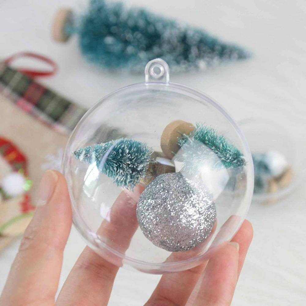 Hanging Ball Plastic Easy Open Bauble Clear Balls Christmas Pendant Party Supplies Dry Flower Ball