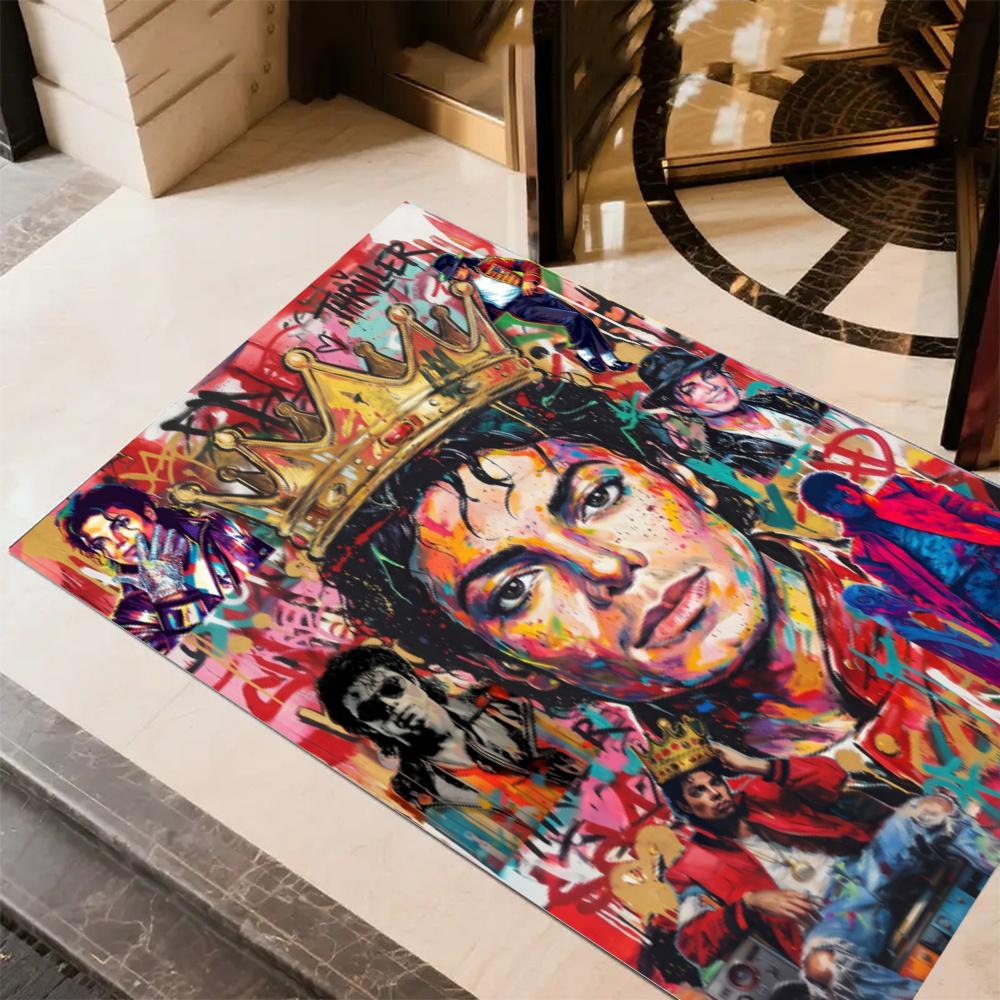 Michael Jackson Pop Art Portrait Floor Rug Office Rug Suitable For Foyer Decorate Room Kitchen Game Room Antislip Carpet Anime Office Decor