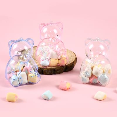 10pcs Bear Shape Candy Box Transparent Jewelry Snack Gift Packaging Box Wedding Birthday Party Decor Supplies Baby Shower Favors