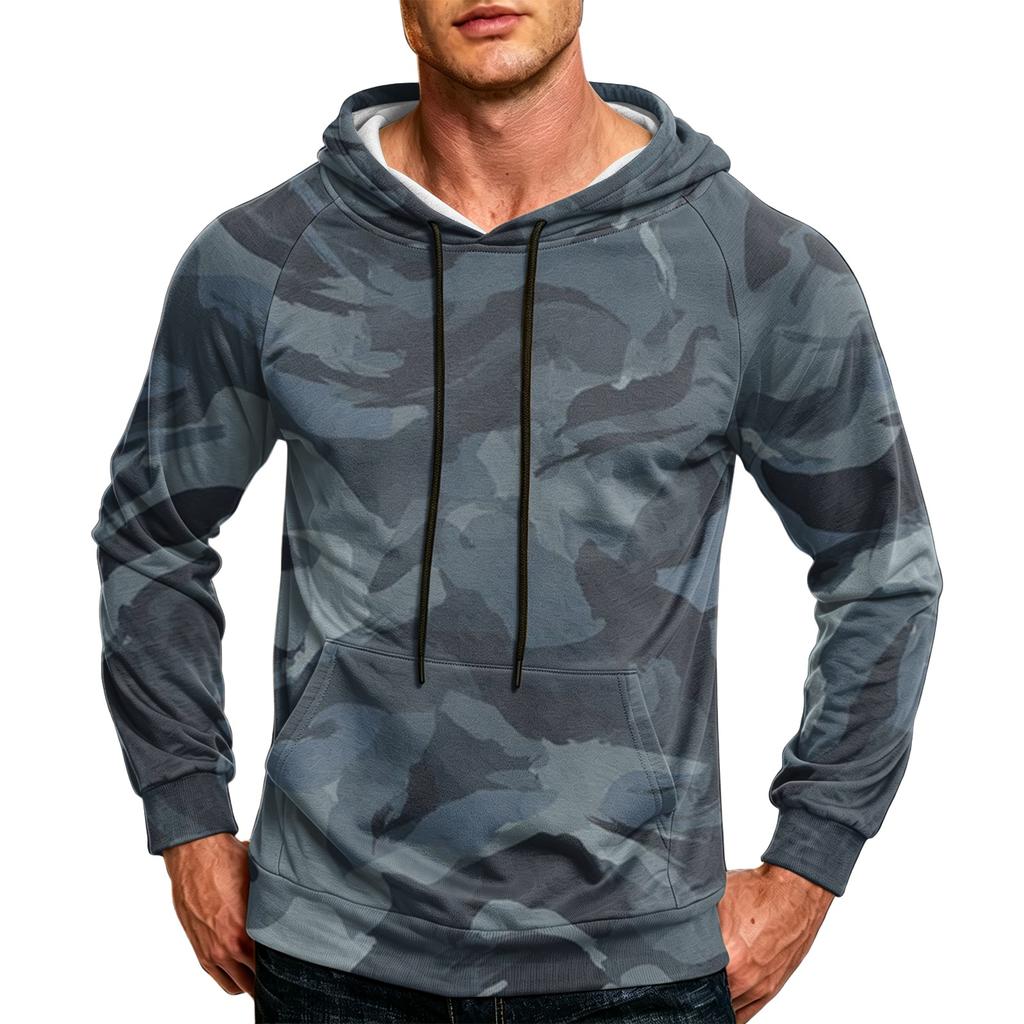 Herren-Hoodie in Farbe, lockere Passform, mit Tasche und Kordelzug