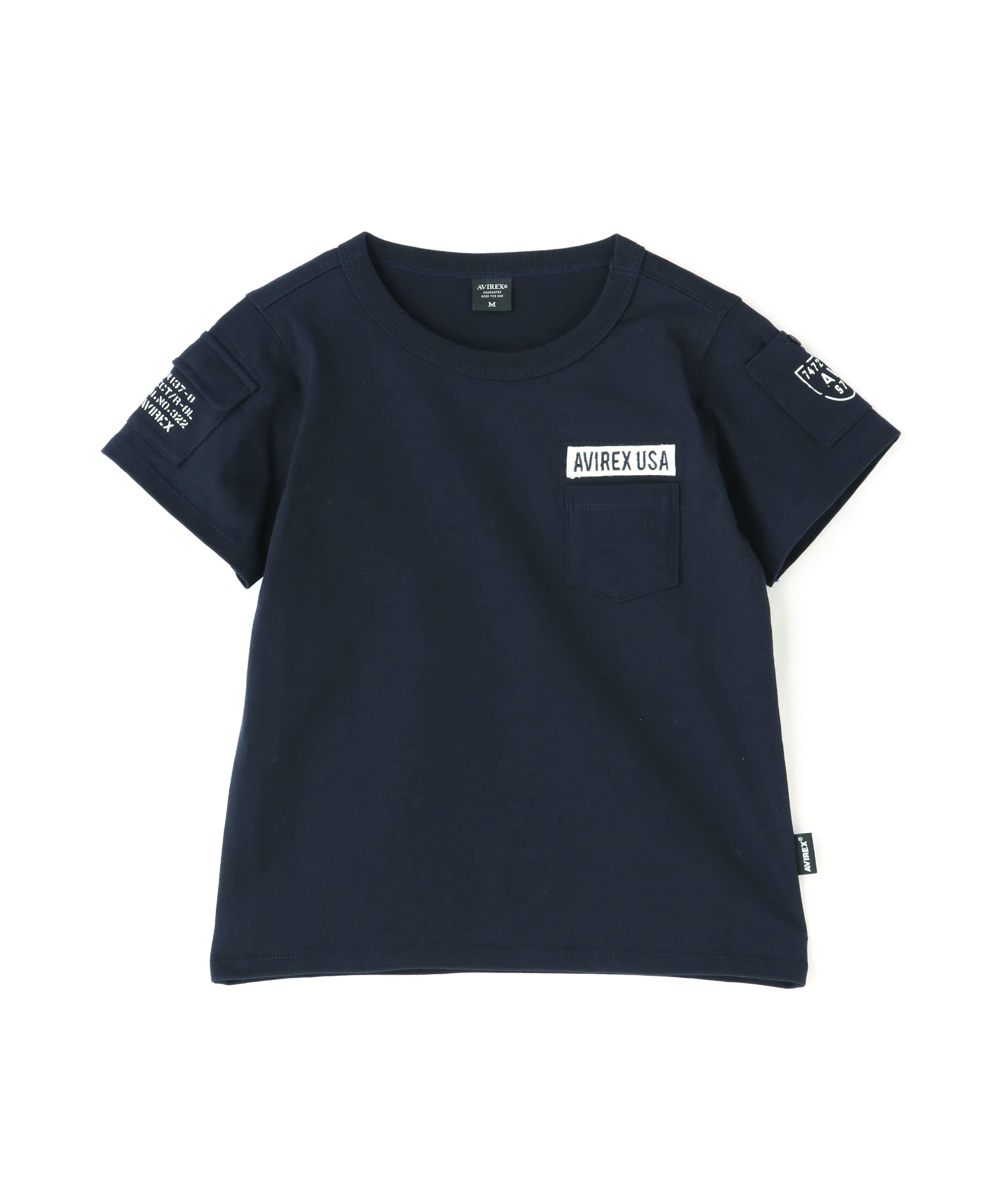 AVIREX KID S S/S FATIGUE T-SHIRT M 120 navy 783-2934953