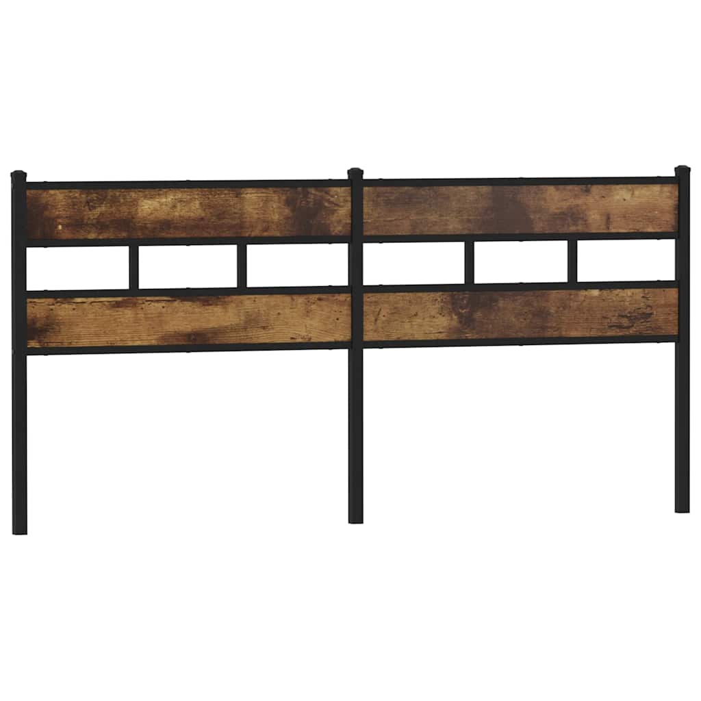 Replacement Headboard Smoked Oak 193 cm Iron and Wood Based Material