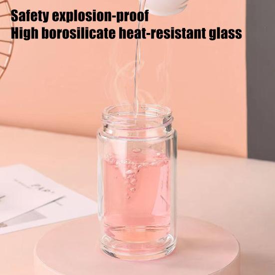 Glass Infuser Bottle Double Wall Tea Tumbler Insulated Loose Leaf Tea Brewer Hot And Cold Drinks Bottle for Home Office