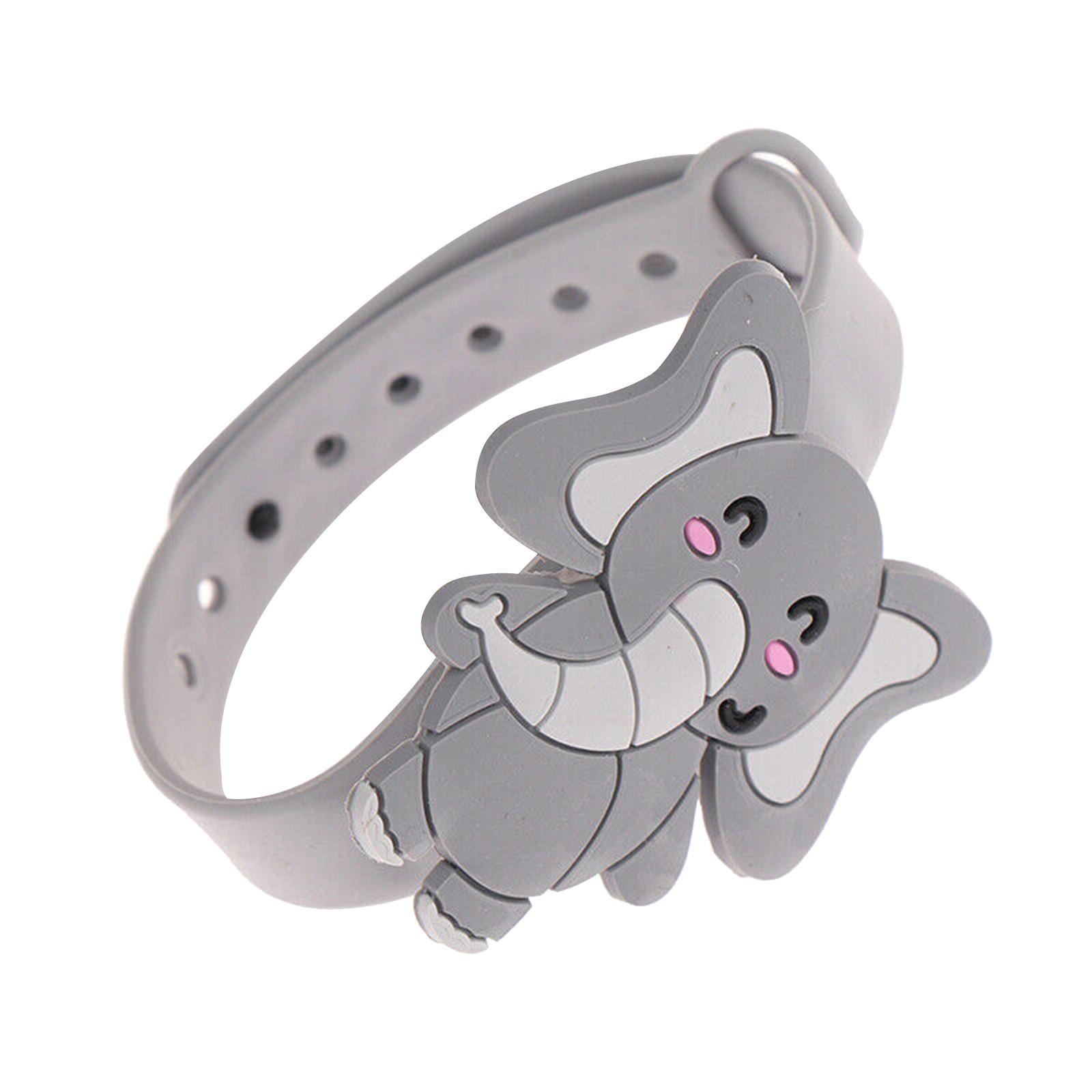 

Силиконовый браслет с изображением животных от комаров K-iller, детский летний браслет от комаров серый