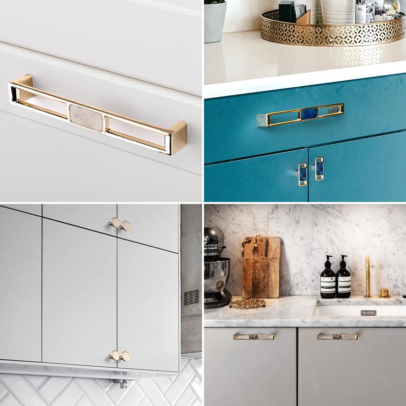 Zinc Alloy Cabinet Door Handle Gold Light Luxury High-end Kitchen & Wardrobe Drawer Handle Bedside Table Single Hole Handle