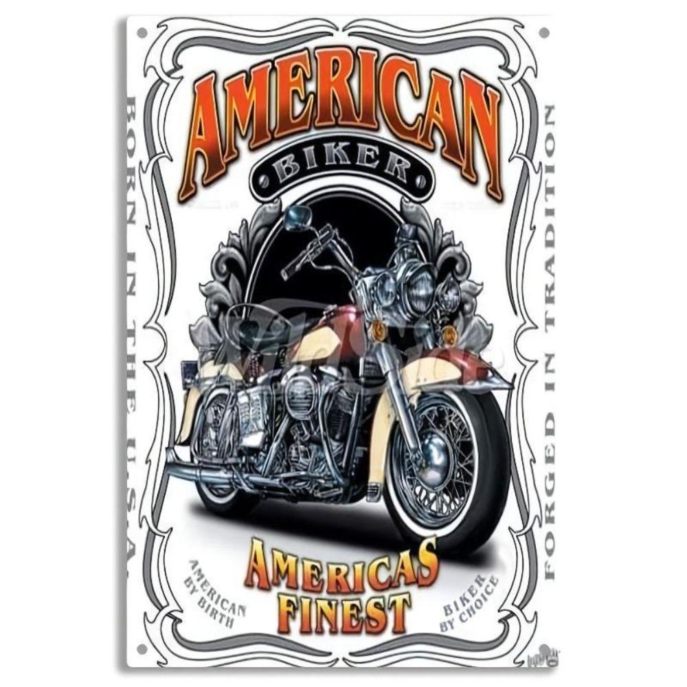 Retro Motorcycle Tin Sign Man Cave Garage Decor 20x30 Cm Metal Poster
