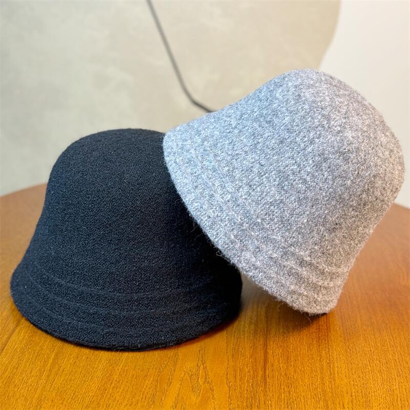 Cozy Wool Bucket Hat with Beige Trim - Lightweight, Cold-Resistant, for Autumn and Winter, Perfect for Casual or Formal Occasions, Winter Headwear