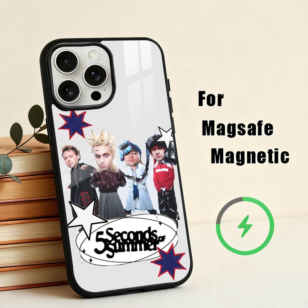 5 S-Seconds of S-Summers 5SOS  Phone Case For iPhone17,16,15,14,13,12,11 Plus,Pro Max Magnetic For Magsafe Wireless Charging