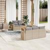 VidaXL Garden Lounge Set with Cushions 6 Pcs Beige Braided Resin 3224008
