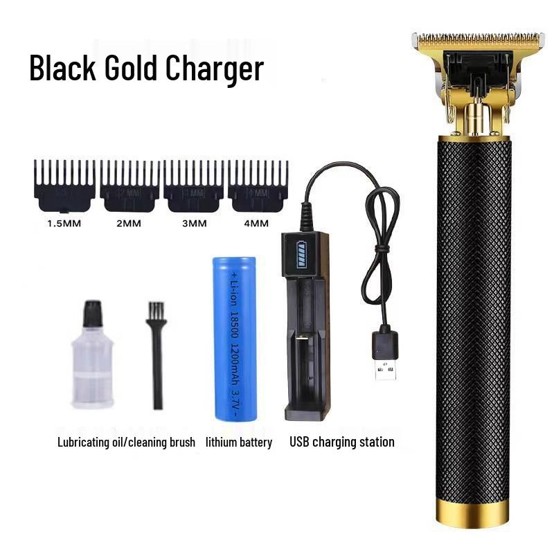 Professional Electric Hair Clipper for Barbers & Home: Precision Carving, Slicked Back Styles, Bald Head Trim.