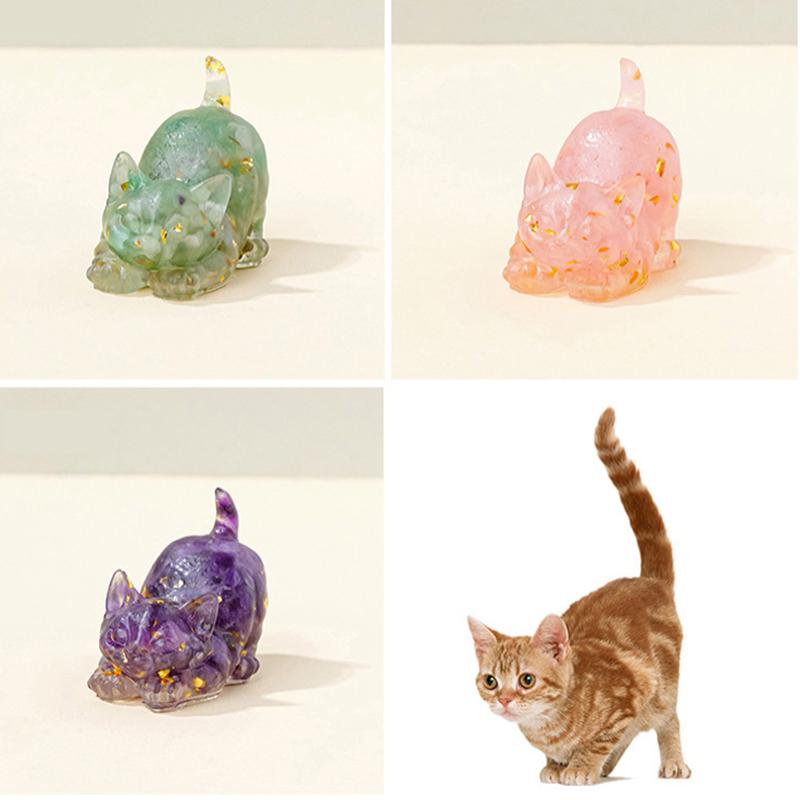 Katze Traditionelle Desktop-Dekoration Wohnaccessoires Tee-Haustier Sammlung Skulptur Handwerk