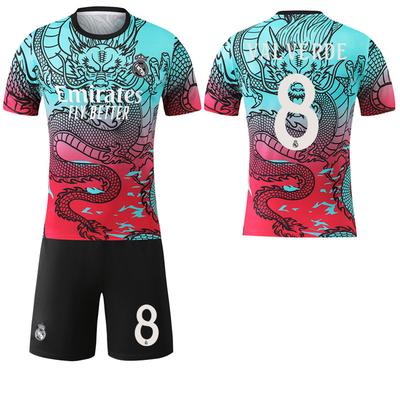 2025-26 Real Madrid New Gradient Color Dragon Pattern Special Edition #9 Mbappé #7 Vinícius Football Jerseys