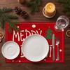 Winter Theme Table Settings Christmas Snowman Placemat, Festive Dining 11.8" x 17.7" Washable Placemats Fabric Place Mat, Heat Insulation Mat