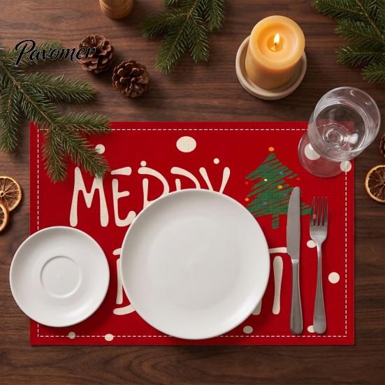 Winter Theme Table Settings Christmas Snowman Placemat, Festive Dining 11.8" x 17.7" Washable Placemats Fabric Place Mat, Heat Insulation Mat