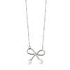 Pearl Bow Sterling Silver Necklace for Women S999 Pure Silver Cold Style Design Clavicle Chain Gentle Fairy Necklace