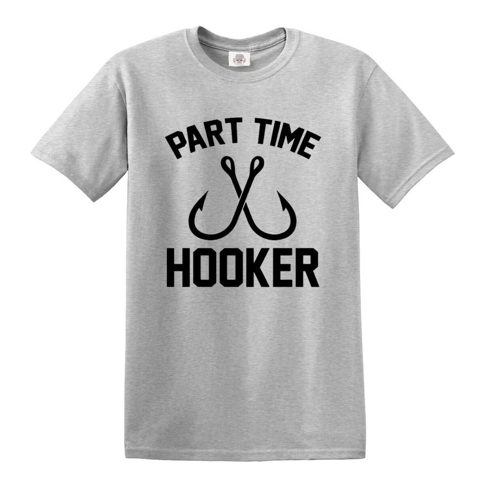 Part time hooker tshirt carp fishing gift idea fisherman novelty top tee 2XL