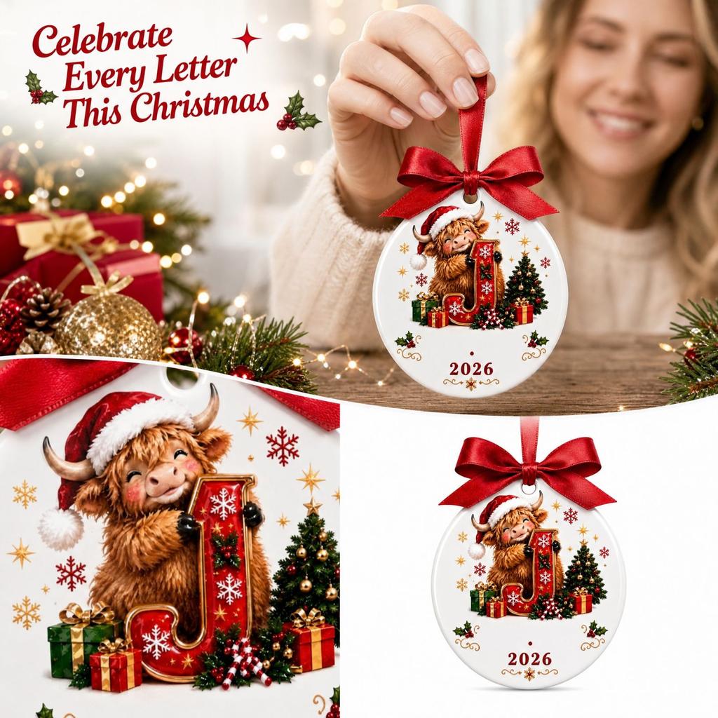 Christmas Animal 26 Letters Hanging Ornaments, Christmas Holiday Decorations