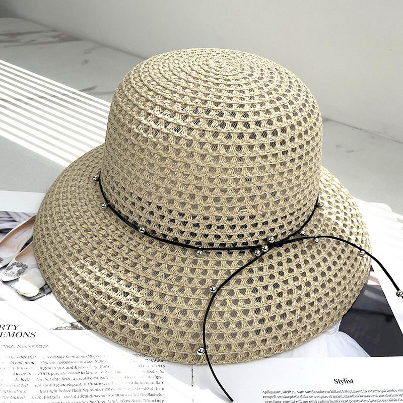 New Dayan Spring and Summer Sunscreen Beach Sun Hat Ladies Papyrus Woven Straw Hat Fisherman Hat Sun Hat
