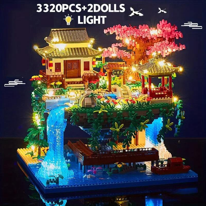 Premium-Quality Tree Premium-Quality House Compact Size High-Standard Moc Premium-Quality Block First-Class Particle High-Standard Peach Blossom