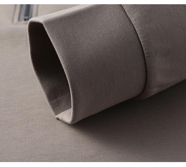 Men's Half-Zip Long-Sleeve Stand Collar T-Shirt, New Arrival for Spring/Autumn, Solid Color, Stylish Base Layer for Middle-Aged & Young Men