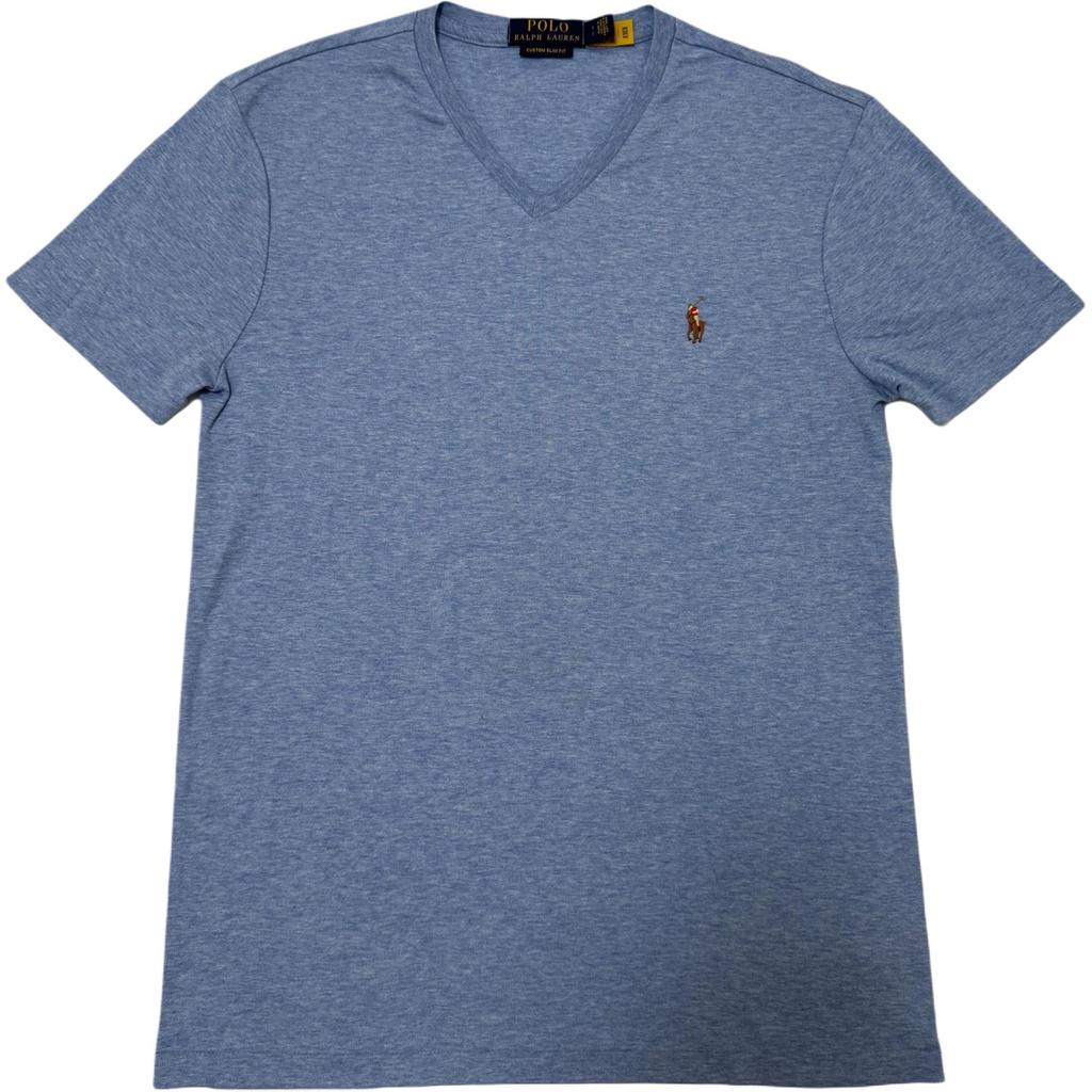 Polo Ralph Lauren Custom Slim Fit V-Neck Colorful Pony Logo Embroidered Short Sleeve T-Shirt Men Tops 710866052-005