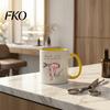 Smooth Surface Ceramic Mug Hairdresser Coffee Cup, Large Capacity Mug, Oversized Tea with Comfortable Handle Microwave Safe Cup Office Size