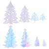8Pcs Holographic Acrylic Tabletop Christmas Trees Unique Mirror Finish Small 3D Tree Centerpieces for Tiered Tray Shelves