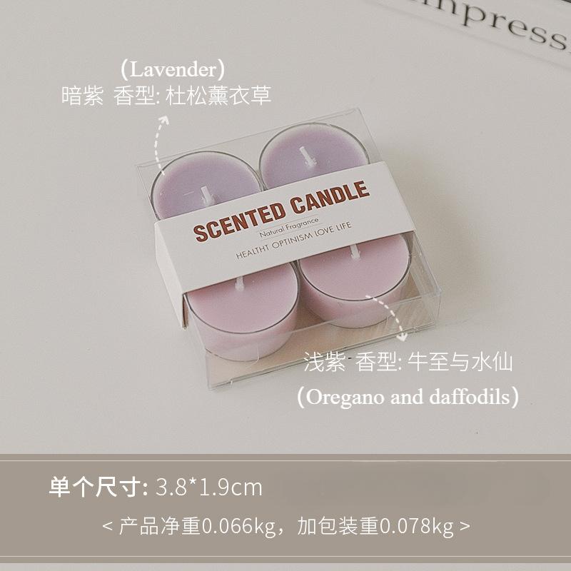 4Pcs/box INS Morandi Color Advanced Scented Candle Girls Bedroom Atmosphere Decoration Aromatherapy Candles Wedding Party Favor