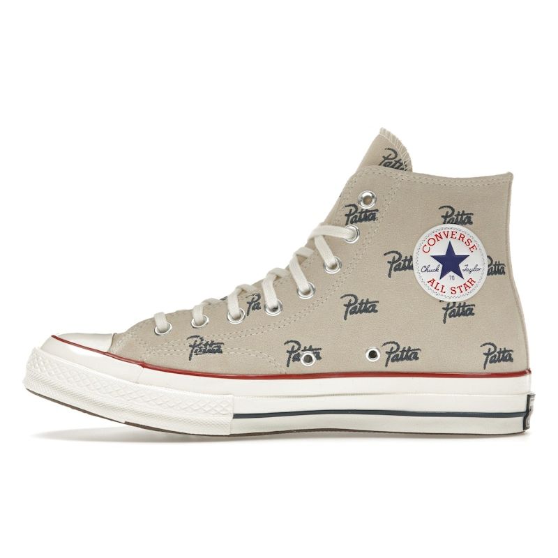 Converse Patta X Chuck 70 High Mini Logo Pack - Natural Ivory Unisex Sneakers Cream Black A12831C