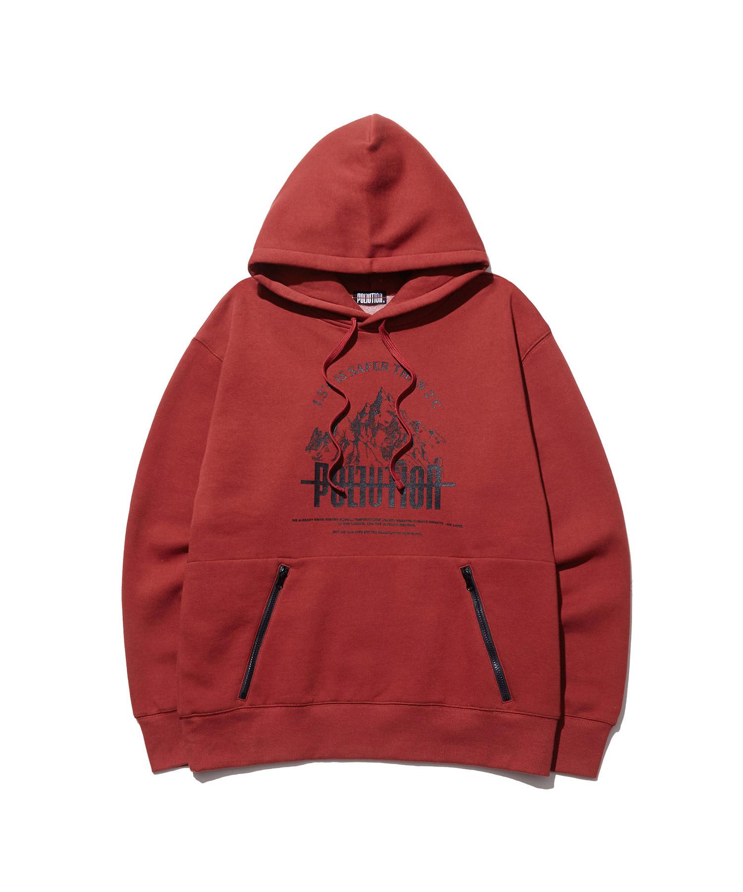 Pollution Mountain Zipper Pocket Hood Wine L