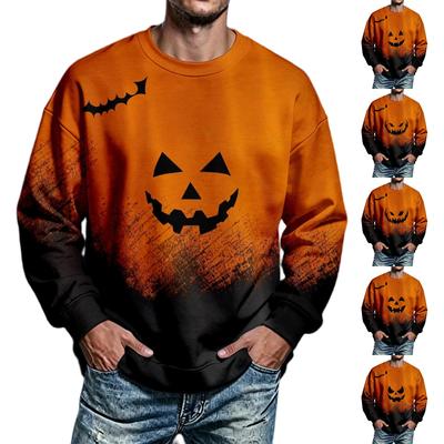 Erkek Cadılar Bayramı Baskılı Uzun Kollu Sweatshirt Günlük Pullover