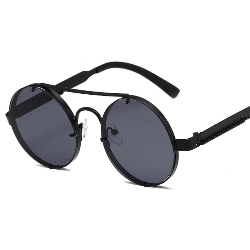

Vintage Steampunk Sunglasses Man Woman Retro Brand Sun Glasses Male Female Mirror Fashion Designer Metal Round Shades Oculos Other черный серый