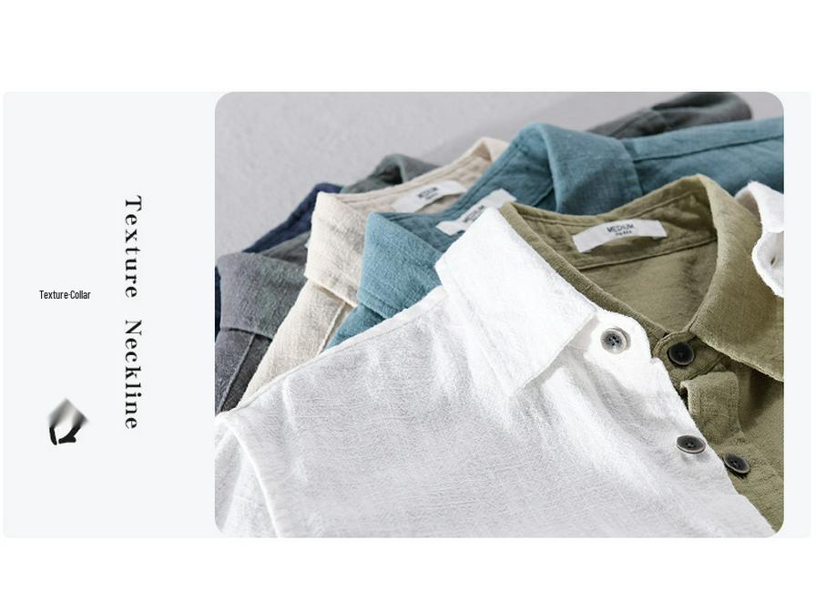 Men's Ramie Long-Sleeve Shirt - Spring/Autumn Casual Loose Fit, Youth Classic Style (Model 9798)