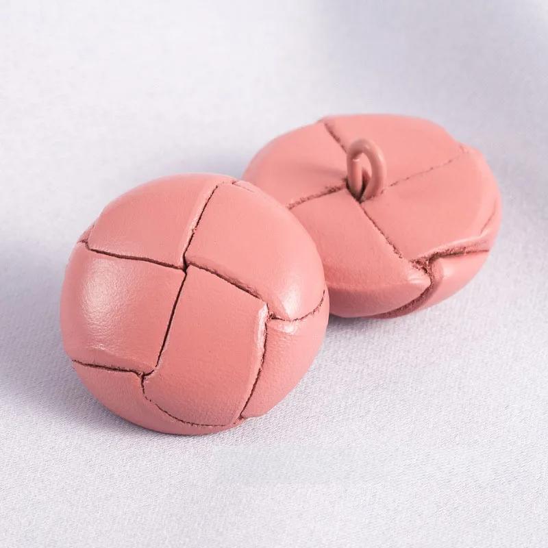 4Pcs/lot 18/23/25mm Colored Leather Button Coat Windbreaker Retro Leather Buttons Woven Leather Decorative Button Accessories