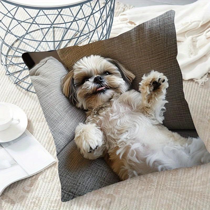 1 cute Shih Tzu pillow cover, zipper decorative cushion cover