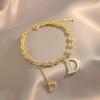 2023 Nieuwe Klassieke D-Letter Hanger Set met Zirkonia Goudkleurige Armband Mode Luxe Sieraden Voor Vrouwen Prachtige Accessoires