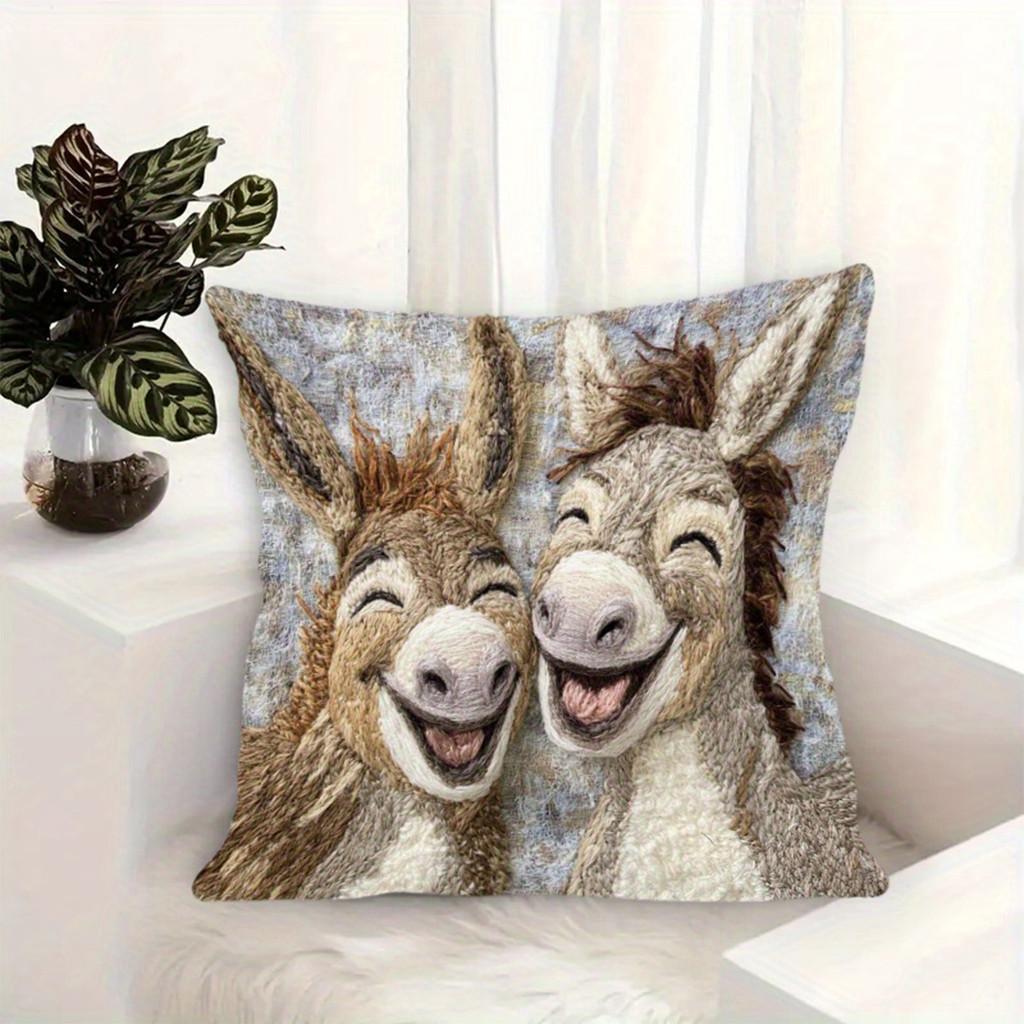 Animal Plush Throw Pillow Cover With Modern Minimalist Style For Living Room Decor