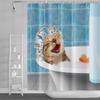 Roliga Duschdraperier Badrumsgardin Med Krokar Dekor Vattentät Katt Hund 3d Badkar 180*180cm Kreativ Personlighet Duschdraperi