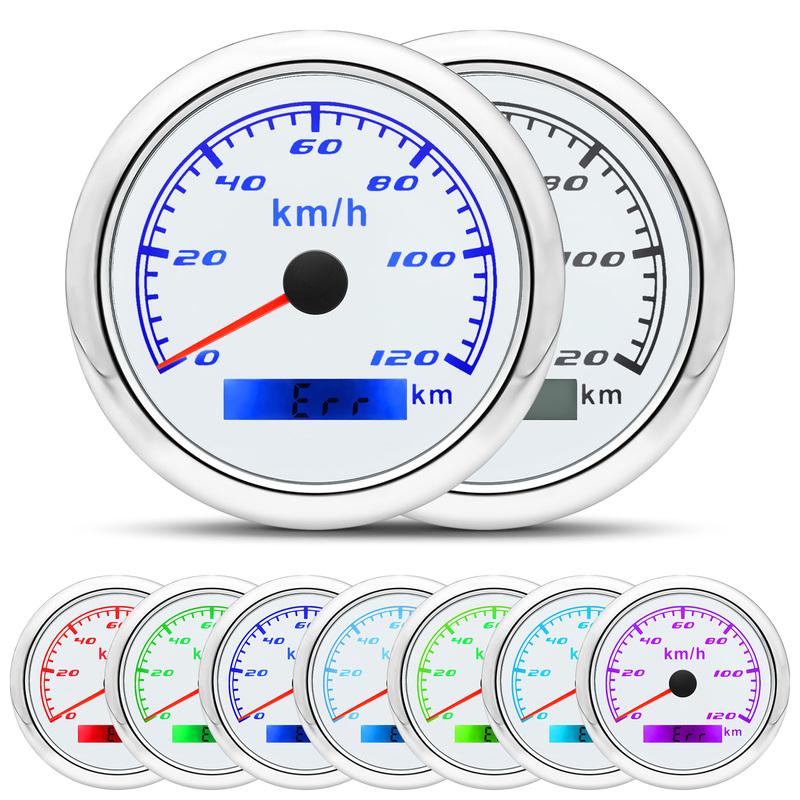 AD Marine Boat Car GPS Speedometer 85MM Waterproof Speed meter 30km/h 60km/h 120km/h 200km/h Odometer with 7Color LED Customized