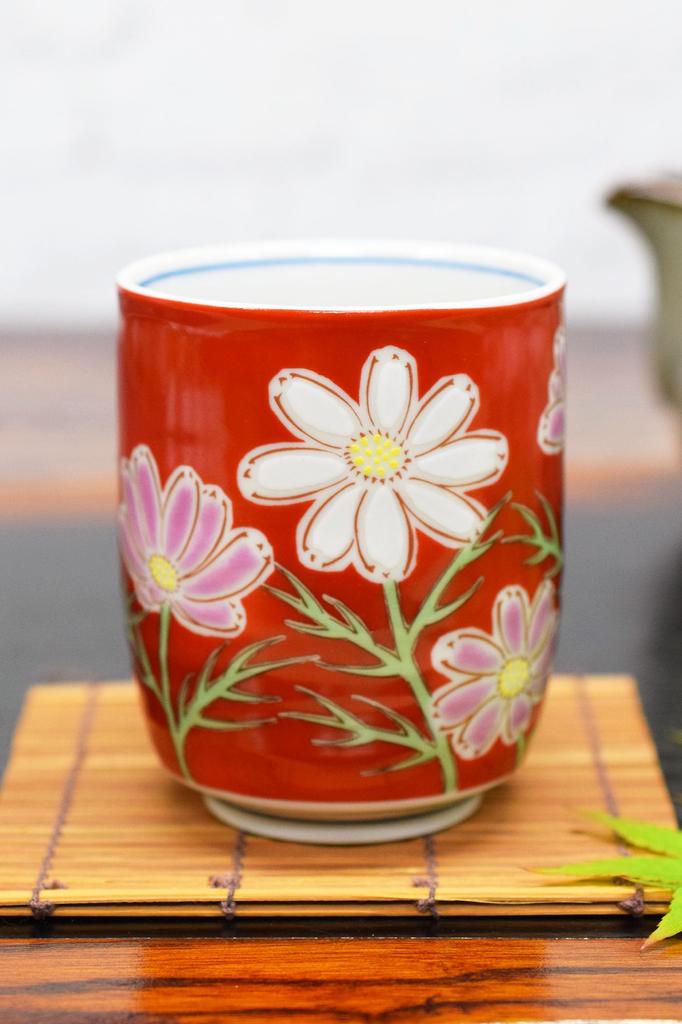 Waza No Kura Kutani Ware Teacup Cosmos Stylish Teacup Pottery Brand Japanese Tableware 60th Birthday Gift