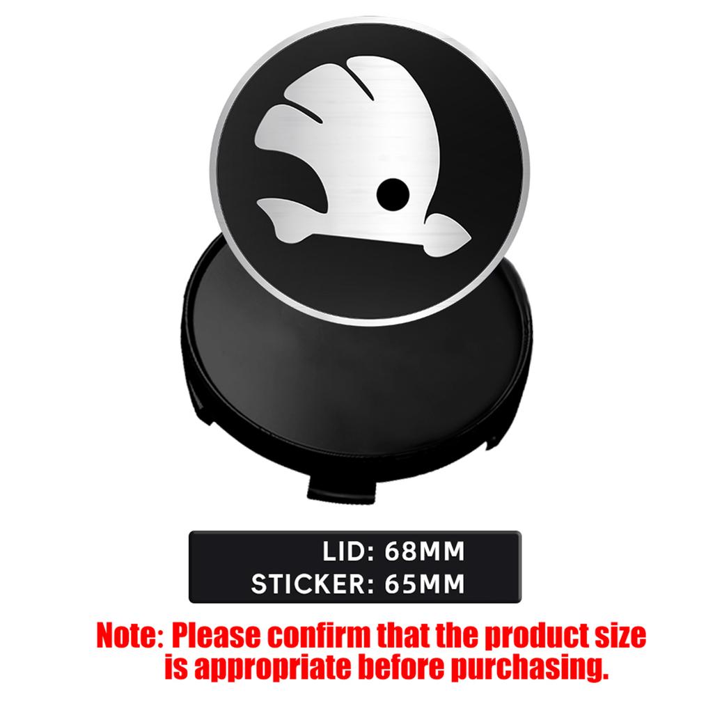 DDWO5 56/60/65/68MM Car Wheel Center Cover Badge Sticker Hub Cap Accessories For Skoda Kodiaq Octavia Enyaq Kamiq Scala Rapid MK2 MK3