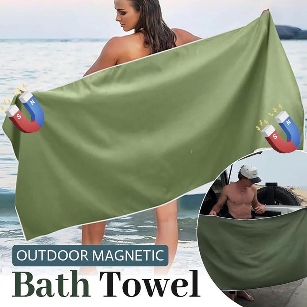 Prosop de baie magnetic, 190x76cm Portabil Baie Plajă, Microfibră, Uscare rapidă, Absorbent, Camping Yoga Înot Sală de sport, Accesorii baie