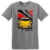 Yellow Sports Car T Shirt Graphic Racing Art Design Retro Urban Tee