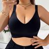 Plus Size Seamless Underwire Free Push Up Support Bra