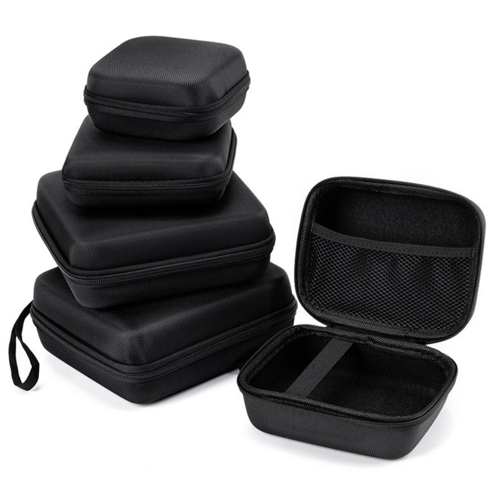 Mini Zipper Earphone Case Black Protective Storage Case EVA Storage Box Digital Accessories