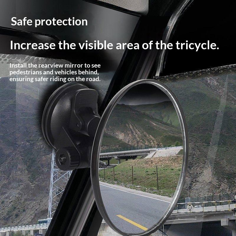1Pc 360 Degree Rotation Blind Spot Mirror 10.5/12.5/15cm HD Suction Cup Round Rearview Mirror For Car Reverse Parking Interior Mirrors6