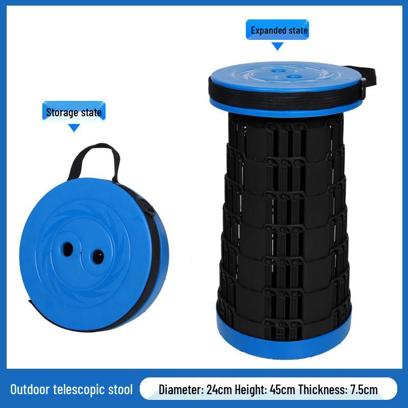 Collapsible 3-Buckle Telescopic Camping and Fishing Stool - Portable & Lightweight Rainbow Design