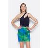 Brown Printed Tulle High Waist Lined Mini Knitted Skirt Twoss23et00050