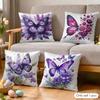 Watercolor butterfly Cushion Cover Soft Plush Fabric DoubleSided Printed Cushion Covers for All Seasons Modern HomeDecor Gift